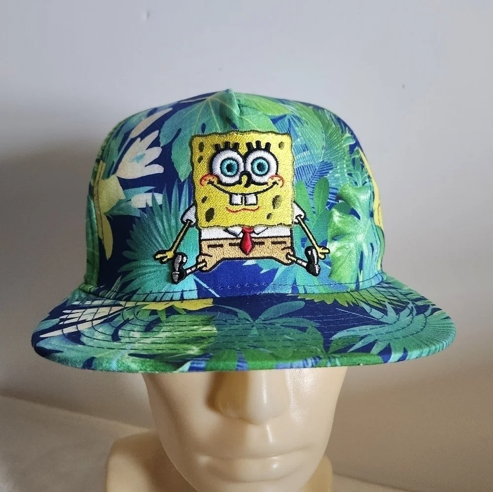 Nickelodeon SpongeBob Squarepants Tropical Blue Green Baseball Hat Cap